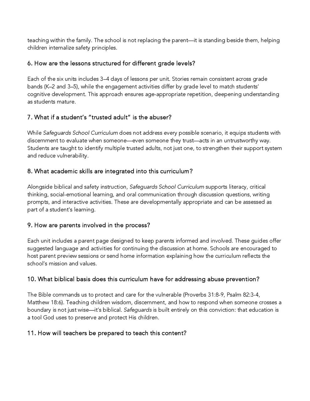 Safeguards School Curriculum: Equipping Kids with Safety Skills (USB Drive)